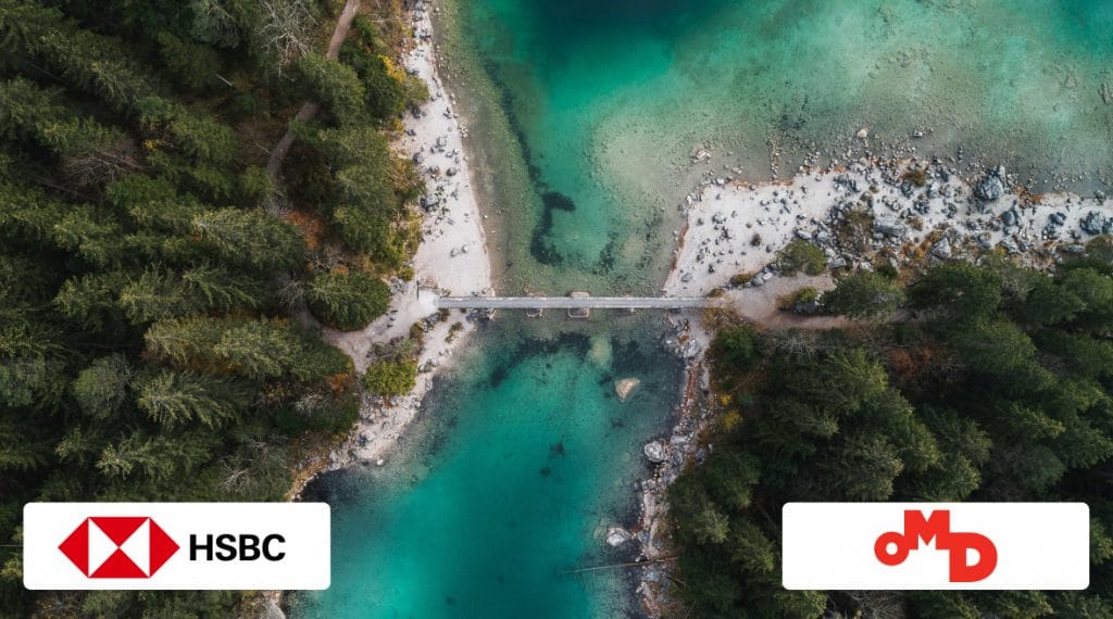 hsbc omd campaign birdview beautiful bridge over water